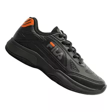 Tênis Infantil Fila Lugano Black Graphite Red Orange