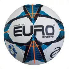 Bola Campo Euro Sport Pro Federada Qualidade Premium Cor Branco - Azul