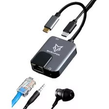 Adaptador 3 En 1 Gaming Sarafox Para Celular Ethernet Tipo C