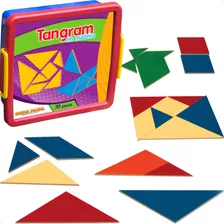 Tangram 70 Peças Brinquedos Pedagógico Quebra Cabeça Madeira