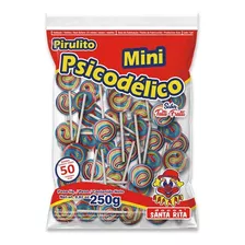Mini Pirulito Colorido Psicodélico Kit 24 Pacotes 250g Festa