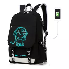 Mochila Escolar Mochila Laptop Para Hombre Moda Casual Bolsa Noctiluca Cómoda Impermeable Para Niños Y Estudiantes