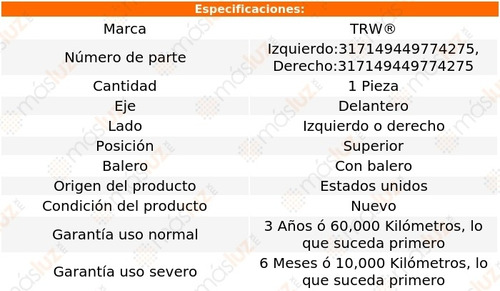 1_ Base Amortiguador Delantera Sup Qx4 1997/2003 Trw Foto 2