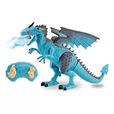 Dragão Dinossauro Controle Remoto Brinquedo Solta Fumaça