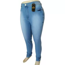 Kit 3 Calça Jeans Feminina Plus Size Cintura Alta C/ Lycra