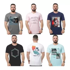 Kit 5 Camisetas Masculinas Atacado Fio 30 Envio Imediato