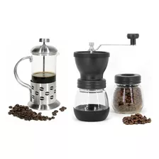 Pack Cafetera Francesa 1000ml Con Moledor Manual De Cafe