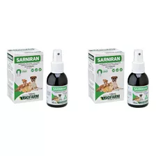 Sarniran 100 Ml Spray P/ Sarnas E Micoses Em Cães Kit 02 Un