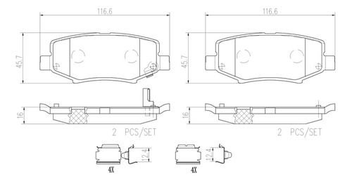 Balatas Traseras Jeep Wrangler 2015 3.6l Brembo Foto 2