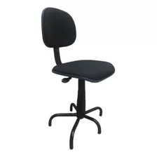 Cadeira Secretaria Costureira Tecido Preto