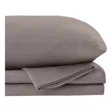 Juego De Sábanas Matrimonial 3000 Tacto Suave Egipcio Color Beige Con Diseño Liso - 4 Piezas