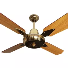 Ventilador De Techo S I T E C Bronce Madera Roble Cedro