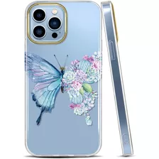 Funda Para iPhone 13 Pro, Estampe Mariposa/6.1 In/rigida