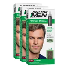 Kit X 3u Tintura Shampoo Just For Men Castaño Formula Origin