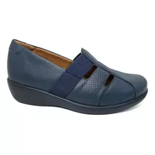 Sapato Anabela Couro Conforto P/ Esporao 193016 Doctor Pé