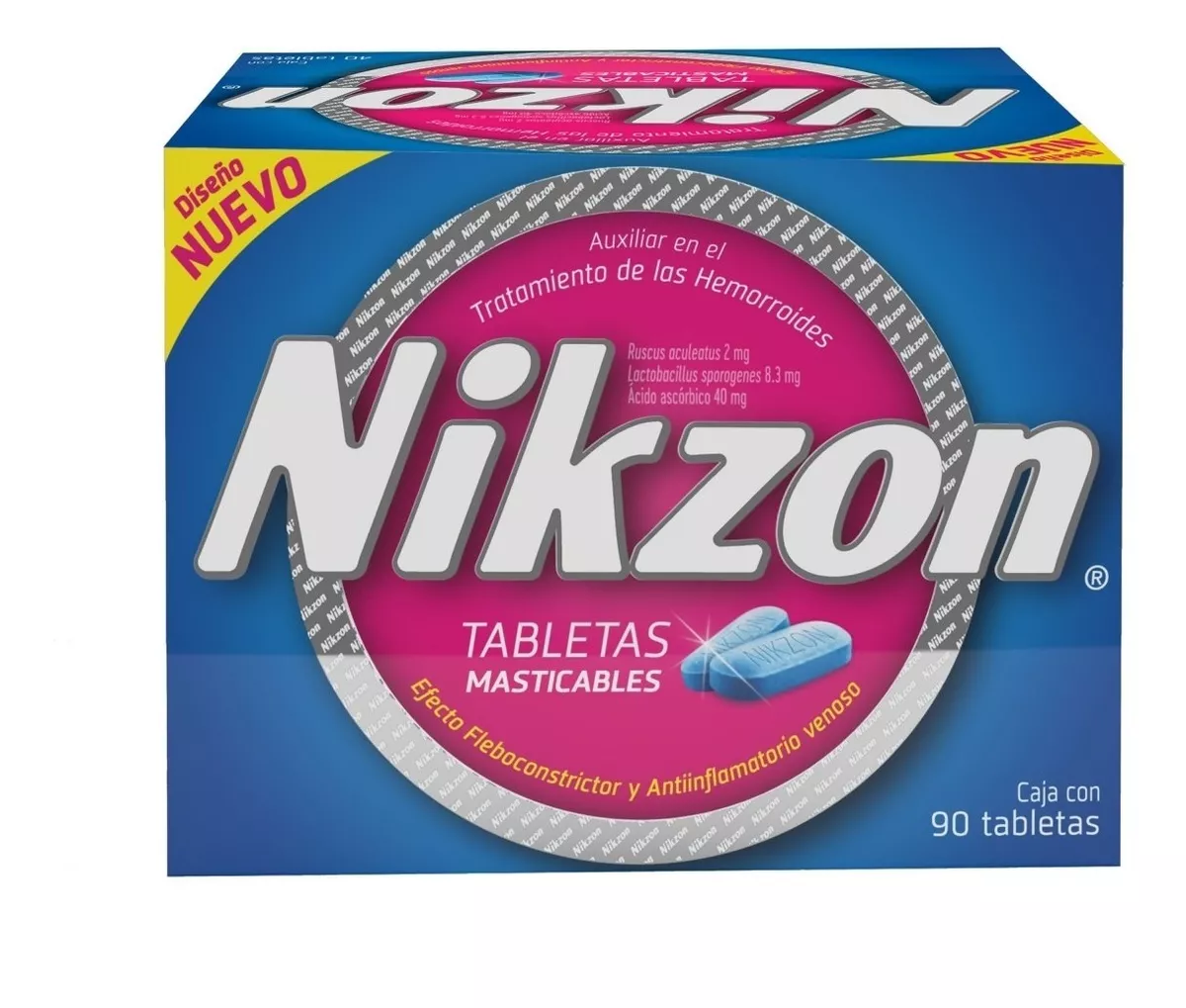 Nikzon Tratamiento Hemorroides 90 Tabletas Masticables