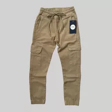 Calça Jeans Cargo Jogger Masculino Infantil Juvenil Menino