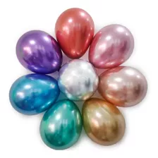 25 Balões Bexigas Metalizadas Cromadas Nº5 Várias Cores