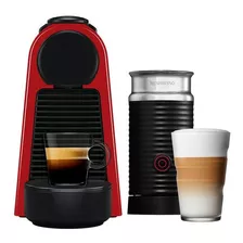 Minicafetera Nespresso Essenza Roja + Aeroccino 3 220 V, Color Rojo
