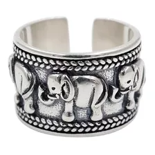 Anillo Elefante Plata 925 - Hippie Boho Hindú Elefantes