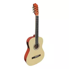 Guitarra Electroacustica 39 Con Alma Y Funda Sevillana Color Beige