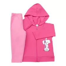 Conjunto Campera Bordado Perrito Y Pantalón De Beba N1642