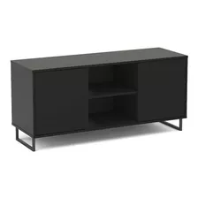 Mesa Rack Para Tv Con 2 Puertas Ancho 120cm Base Metálica