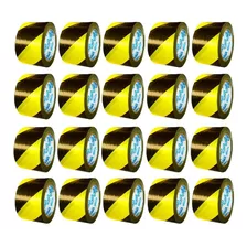 Kit 20 Fita Zebrada Amarelo E Preto 65mm X 150m Isolamento