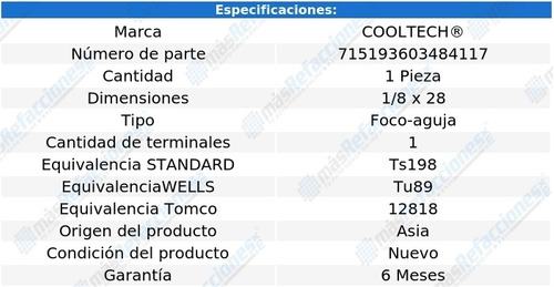 Bulbo Indicador Temperatura Isuzu Stylus L4 1.6l 91-93 Foto 2