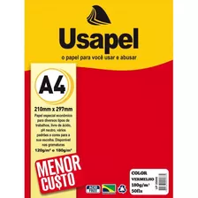 Papel A4 Colorplus Vermelho 180g 50fls Usapel