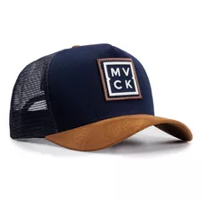 Boné Trucker Mvck Madrid Azul Aba Camurça Alta Qualidade