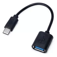 Adaptador Tipo C Ligar Pendrive Teclado Em Celular Notebook Cor Preto