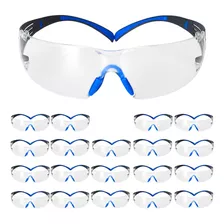 Pack De 20 Gafas De Protección 3m, 27728-case, Negro/azul