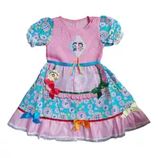 Vestido Infantil De Festa Junina Tam 1 Ao 16 + Tiara