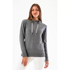 Sweater Bremer Con Capucha Y Detalle Lazo Brillitos - Mujer