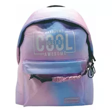 Mochila Cool 2 Colores 40cm Espalda 17 Urbana Facultad Ck163 Color Rosa Y Lila