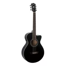 Guitarra Electroacústica Washburn Festival Ea10 Para Diestros Black Brillante