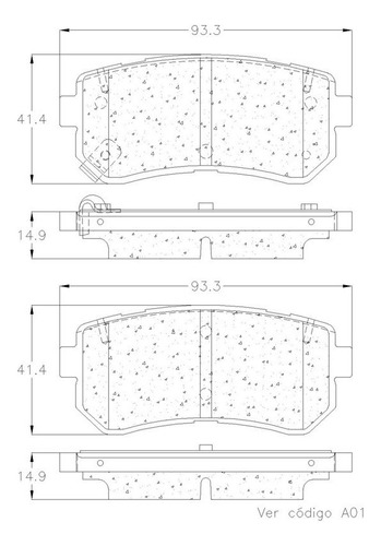 Balata Grc Trasera Para Hyundai Sonata 2015-2019 Foto 2