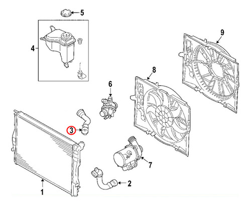 Conector Manguera Radiador Entrada Bmw 335i 3.0l 2009 2010 Foto 6