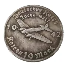 Moneda Militar Conmem. Valor Histórico Alemania Avión 1942