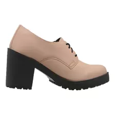 Sapato Oxford Top Cano Baixo Verniz Tratorada Salto Alto