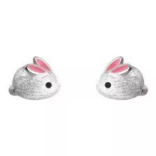 Aretes Con Forma De Conejo En Plata Para Niñas