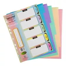 Separador Para Materias A4 Lama Pvc Con Lengueta Pastel