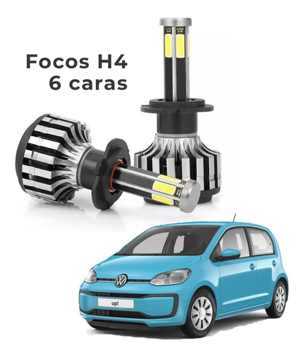 Focos Volkswagen Up! 2014-2017 Hiperled Delanteros 6 Caras Foto 2