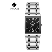 Reloj Wwoor De Acero Inoxidable Para Hombre, Pulsera De Cuar