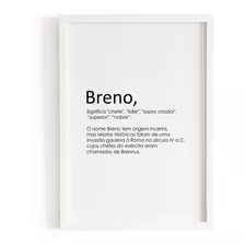 Quadro Decorativo Nome Breno - A4
