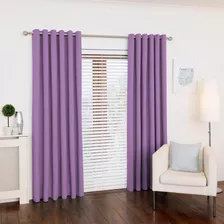 Cortina Para Sala E Quarto 300x280 Com Ilhos Para Varão Cor Lilás