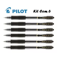 Kit C/6 Caneta Esferográfica Pilot Bl-g2 Preta