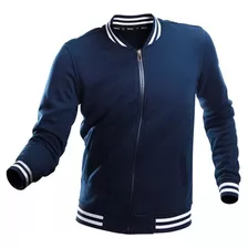 Chaqueta Universitaria Azul Marino Con Cierre Nuevo Modelo 