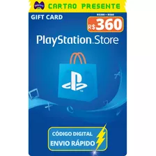 Gift Card Playstation Cartao Psn Br R$ 360 Reais